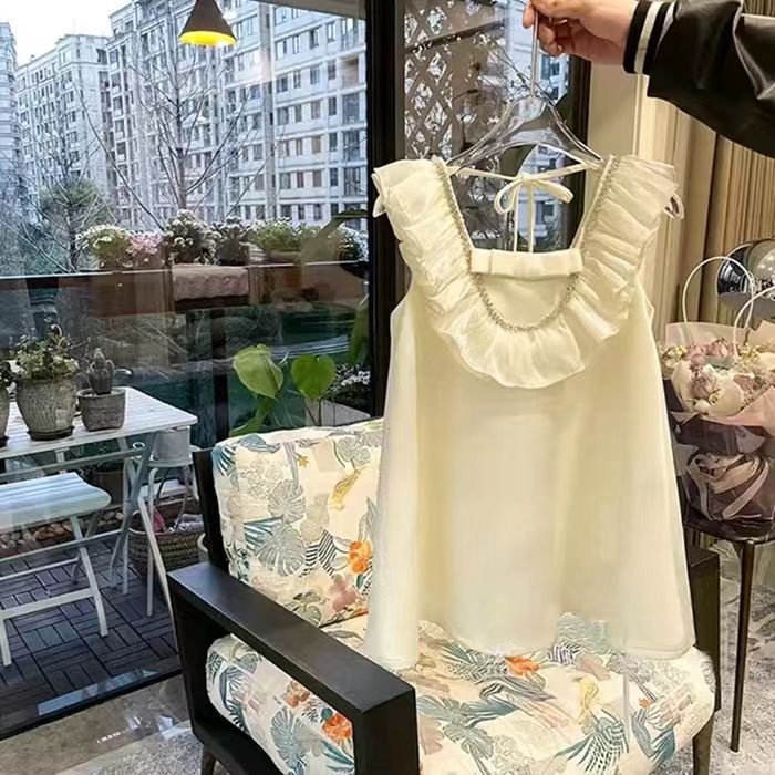 Đầm Công Chúa Không Tay Màu Sắc Trơn Thời Trang Mùa Hè Cho Bé Gái