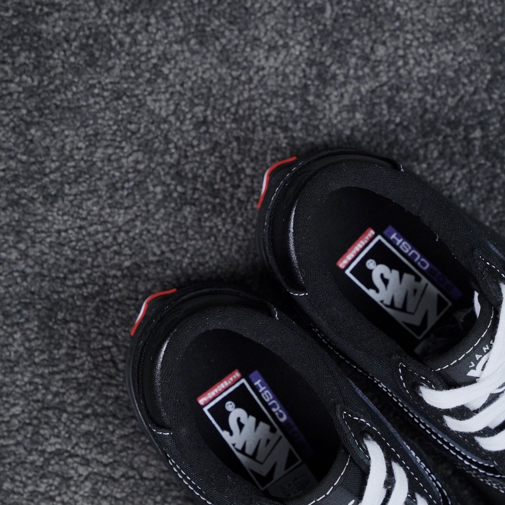 Giày Trượt Patin Chuyên Nghiệp Hiệu Vans Bằng Cao Su Màu Đen Xám 2170