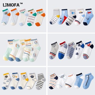 LJMOFA KIDS 1-13 Tuổi Trẻ em mùa hè vớ bé trai lưới tốt vớ hút mồ hôi thở bằng chứng mùi bé trung bình vớ 5 cặp/bộ