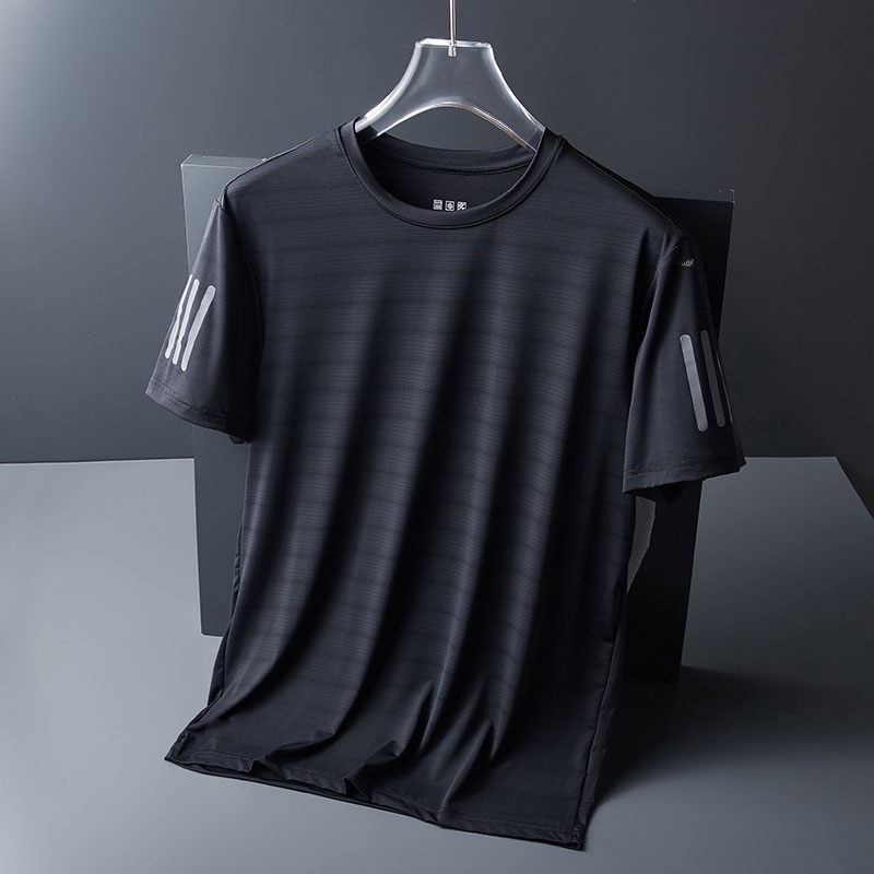 Áo Thun Tay Ngắn Dáng Rộng Bằng Lụa Lạnh Nhanh Khô Thời Trang Mùa Hè Hàng Mới Dành Cho Bạn Nam Cỡ L-6XL