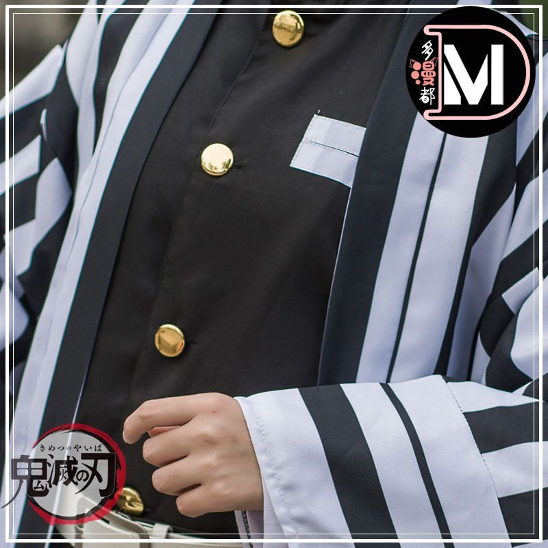 Demon Slayer Cosplay Iguro Obanai Kimetsu no Yaiba Anime  Team Costume Uniform White Snake Wig Halloween Party Clothes Outfi Full Set Men's Clothing