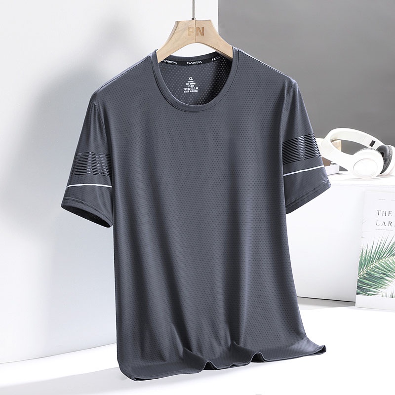 Áo Thun Thể Thao Tay Ngắn Dáng Rộng Thoáng Khí Nhanh Khô Thời Trang Mùa Hè Cho Nam