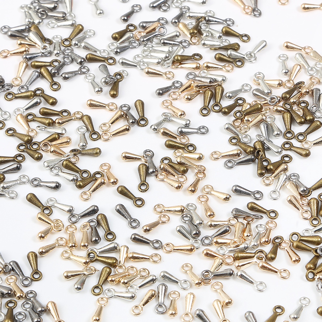 Set 100 Mặt Dây Chuyền Hình Giọt Nước 2X7mm Bằng Hợp Kim Làm Trang Sức Thủ Công diy