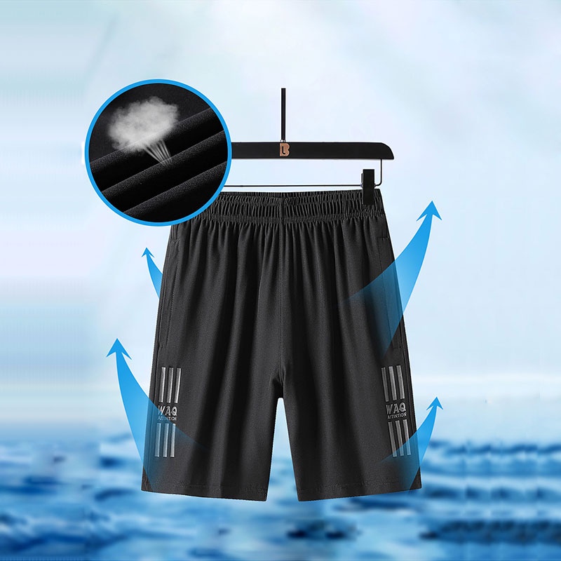 Quần Short Dáng Rộng Chất Liệu Lụa Lạnh Thời Trang Mùa Hè Cho Nam Giới