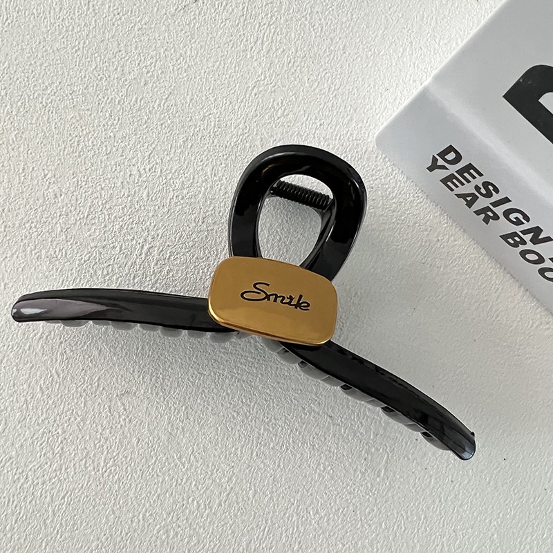 Kẹp Tóc Cỡ Lớn Màu Đen Phong Cách Hàn Quốc Cổ Điển Thời Trang Mùa Hè Cho Nữ