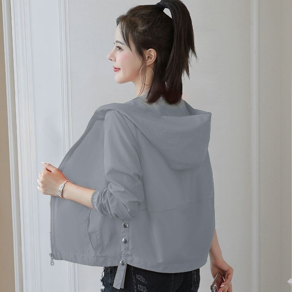 Áo Khoác Mỏng Chống Nắng Tay Dài Có Nón Thời Trang Mùa Hè Cho Nữ