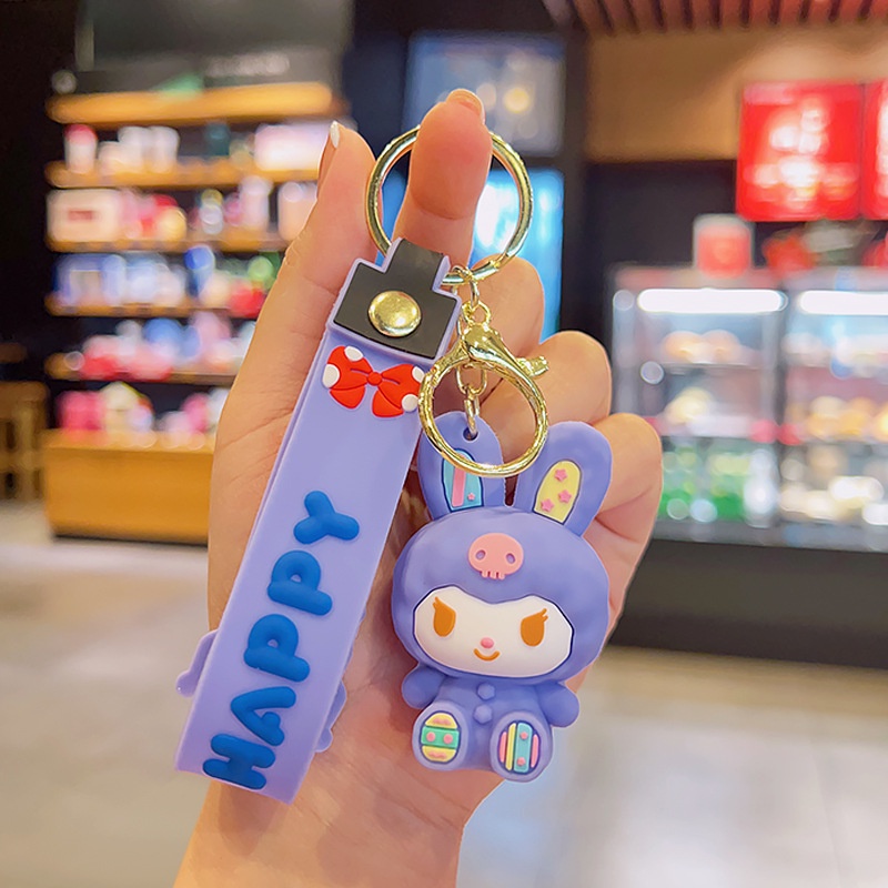 Móc Khóa Hình Búp Bê Sanrio Kuromi Melody Cinnamonroll Dễ Thương Cho Bé Gái