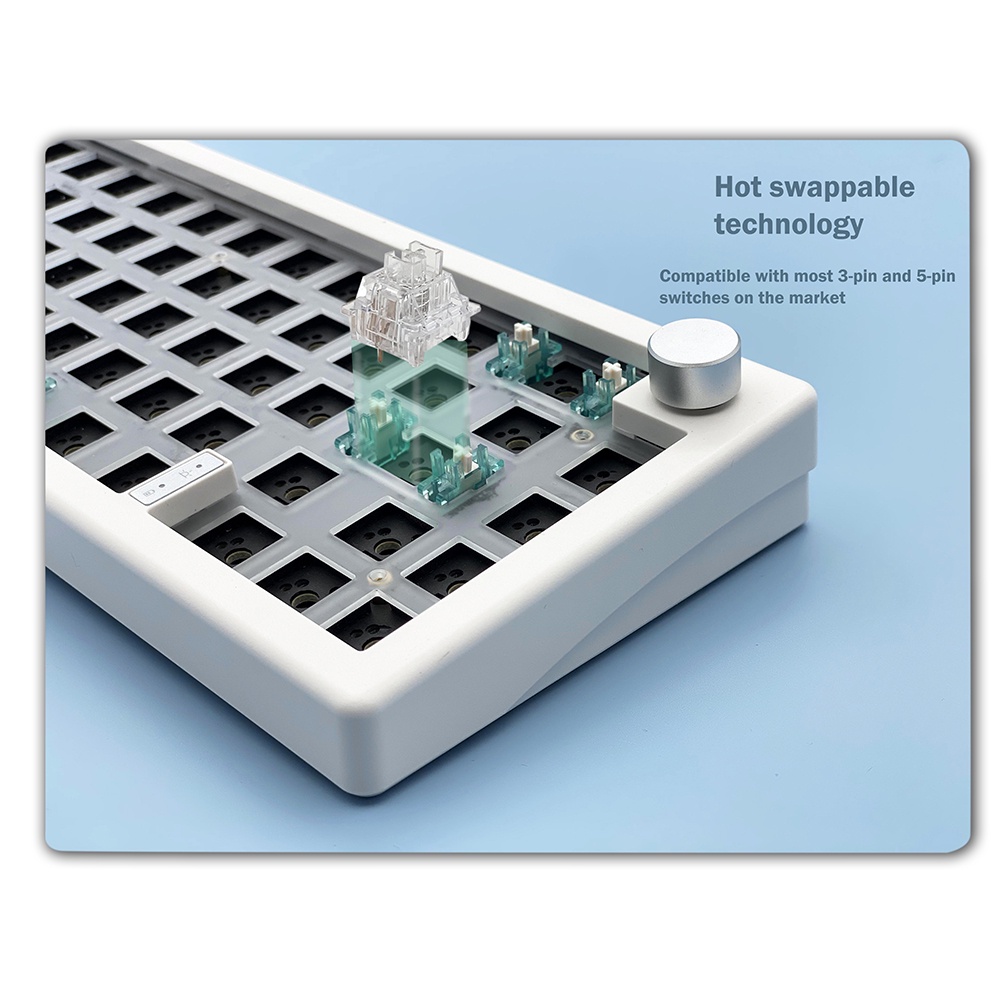 GMK67 Hot Swappable Mechanical Keyboard Gasket Kit Bluetooth 2.4G Wireless 3 Mode Keyboard Customization Kit RGB Backlit 67 Keys