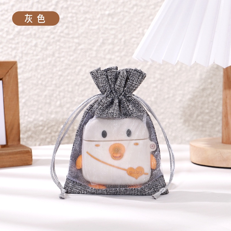 Túi dây rút làm bằng vải cotton có cửa sổ Dễ thương