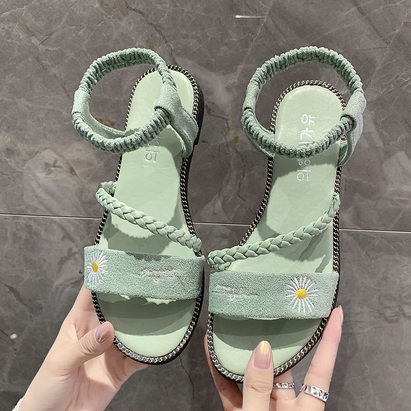 Giày Sandal Đế Bằng Size Lớn 35-43 Thời Trang Mùa Hè Mới 2022 Phong Cách Roman Cho Nữ