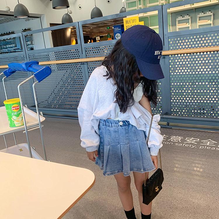 ~ Chân Váy Denim Xếp Ly Phong Cách Mới 2023 Dễ Phối Đồ Thời Trang Cho Bé Gái