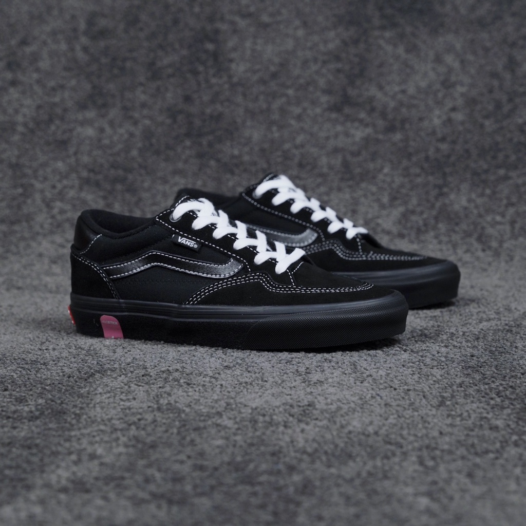 Giày Trượt Patin Chuyên Nghiệp Hiệu Vans Bằng Cao Su Màu Đen Xám 2170