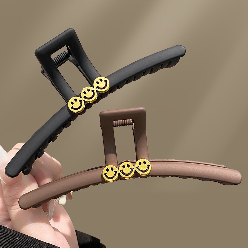 Kẹp Tóc Mặt Cười Nhám Phong Cách retro Đơn Giản Cao Cấp Cho Nữ