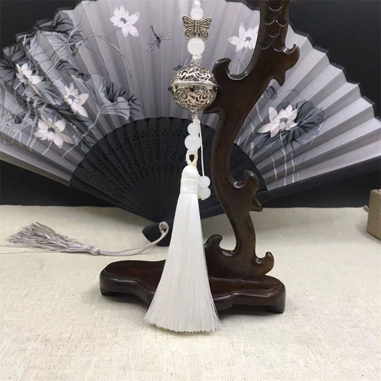 Chuông Cung Điện Qingxin Cung Đình Tua Rua Phong Cách hanfu Cổ Điển Có Mặt Dây Chuyền Quạt Thắt Eo Cho Điện Thoại Di Động Tai Nghe Túi Xách Di Động Làm Mặt Trang Sức Tua Rua cheongs2.18