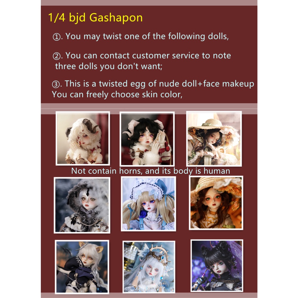 Búp bê búp bê búp bê bjd trứng 1/4 bjd búp bê gacha trứng