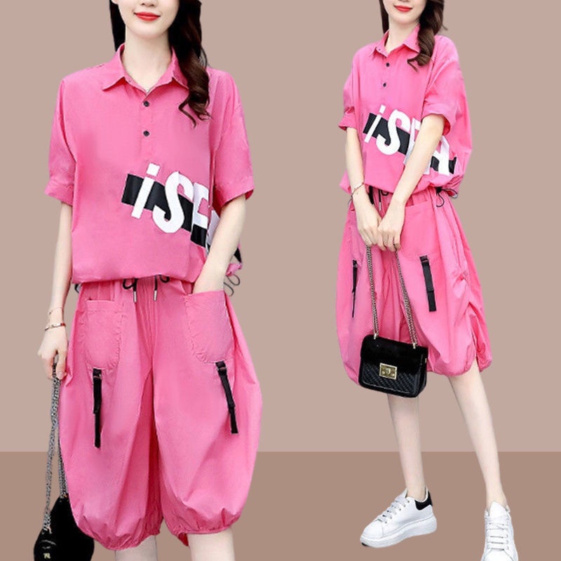 Bộ Đồ Hai Mảnh Thời Trang Mùa Hè 2022 Kích Thước Lớn Phong Cách Mới Kích Thước Lớn Cho Nữ Cho Nữ