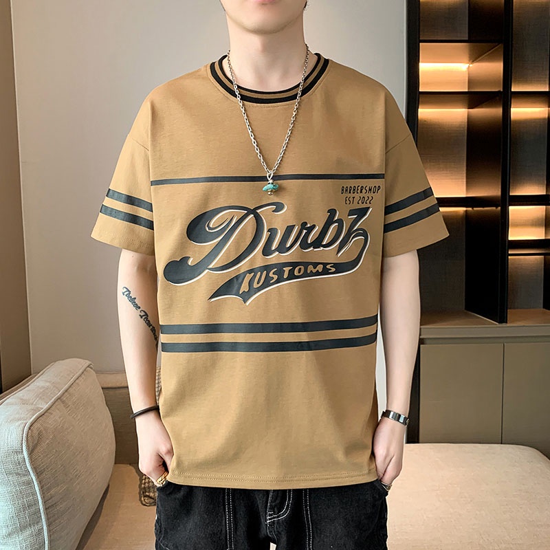 Áo Thun Tay Ngắn Cổ Tròn Chất Liệu Lụa Lạnh Mỏng Nhanh Khô Thời Trang Mùa Hè Cho Nam