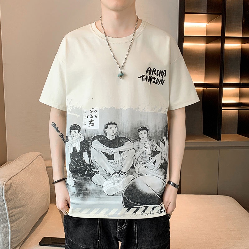 Áo Thun Tay Ngắn Cổ Tròn In Họa Tiết Thời Trang Mùa Hè Cho Nam