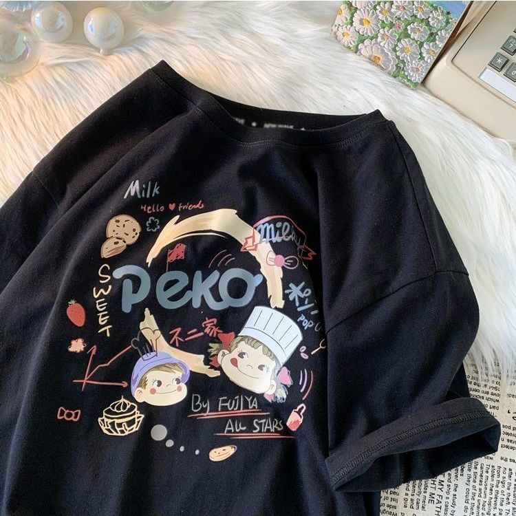 Áo Thun Cotton Tay Ngắn Họa Tiết Hoạt Hình Thời Trang 2023 Cho Bé Gái