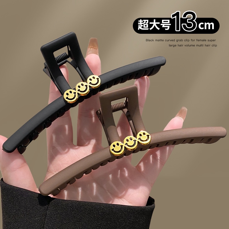 Kẹp Tóc Mặt Cười Nhám Phong Cách retro Đơn Giản Cao Cấp Cho Nữ
