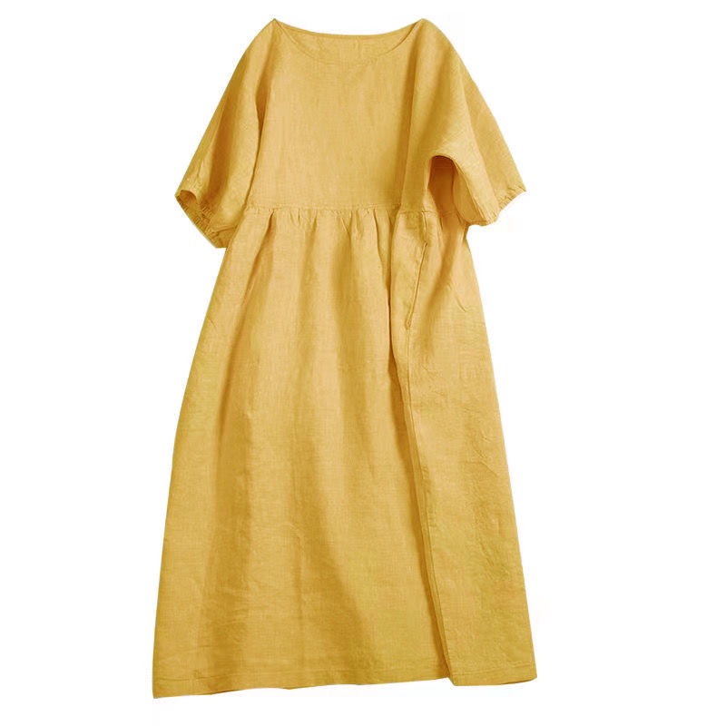 Đầm Búp Bê Mori Vải Cotton Nguyên Chất Tay Ngắn Dáng Rộng Cỡ Lớn Phong Cách Mori Dễ Thương