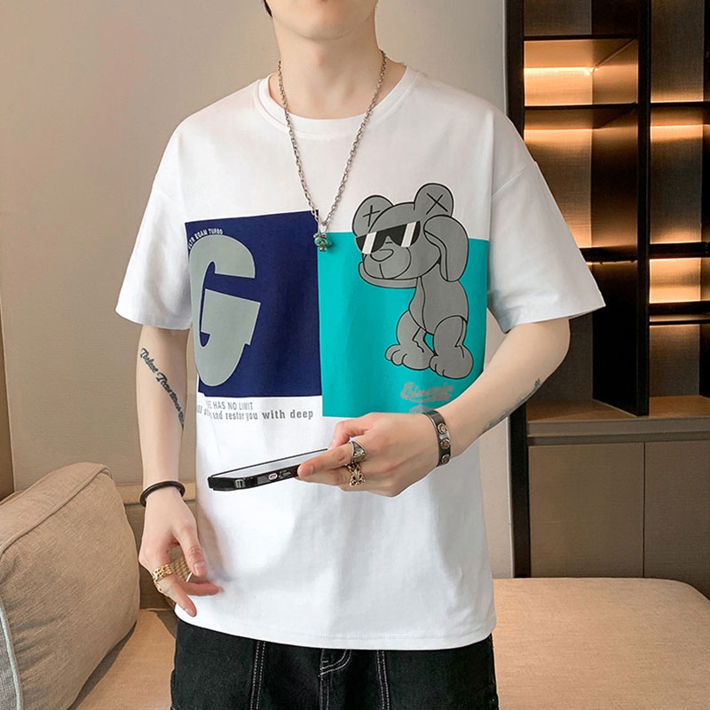 Áo Thun Tay Ngắn Dáng Rộng Thời Trang Mùa Hè Đơn Giản Cho Nam