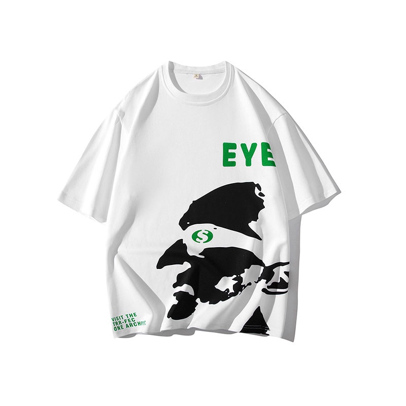 Áo Thun Tay Ngắn Cổ Tròn Dáng Rộng In Họa Tiết Graffiti Thời Trang Mùa Hè Cho Nam