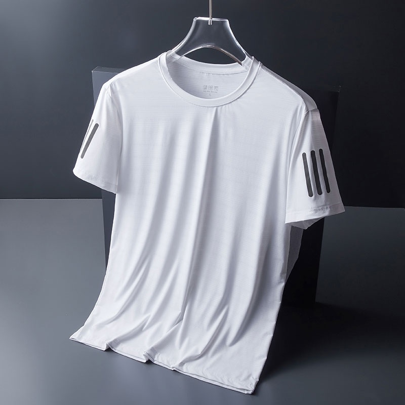 Áo Thun Tay Ngắn Dáng Rộng Bằng Lụa Lạnh Nhanh Khô Thời Trang Mùa Hè Hàng Mới Dành Cho Bạn Nam Cỡ L-6XL