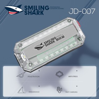 Smiling Shark Đèn pin LED nhấp nháy ánh sáng đỏ và xanh dương cảnh báo an toàn vào ban đêm sạc USB nhân viên an ninh tuần tra ban đêm cứu hộ tín hiệu