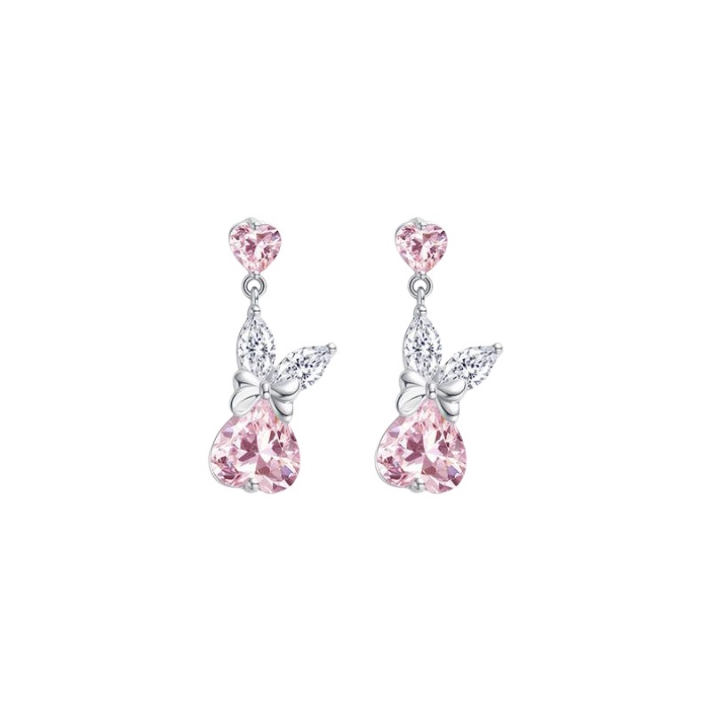 Đôi Khuyên Tai Đính Đá Zircon Hình Thỏ Thời Trang Cho Nữ