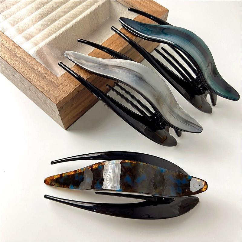 Kẹp Tóc Đuôi Ngựa Cỡ Lớn Màu Trơn Phong Cách Hàn Quốc Đơn Giản