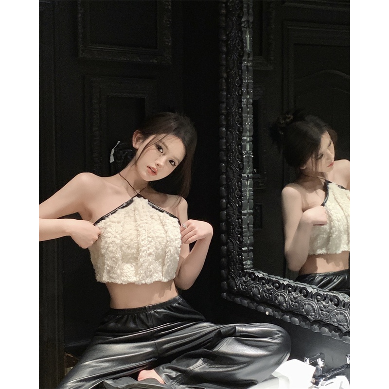 Cocory vn Áo Croptop Sát Nách Thiết Kế Hở Lưng Quyến Rũ