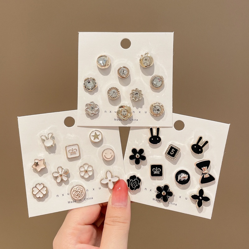 Set 10 Ghim Cài Cổ Áo Chữ V Chống Ánh Sáng Dành Cho Nữ