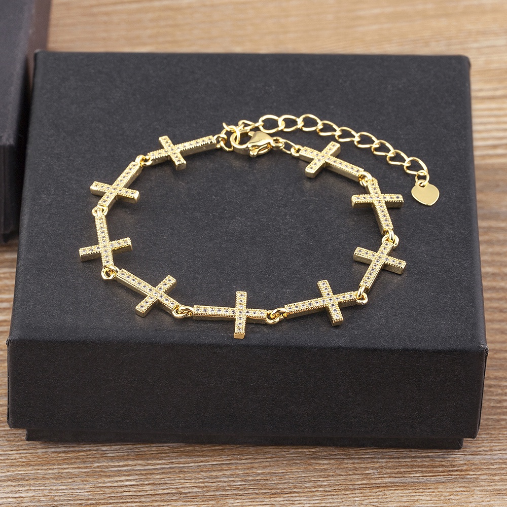 Vòng Tay Đính Đá Zircon Hình Bướm / Mắt / Máy Bay / Chữ Thập Có Thể Điều Chỉnh Thời Trang Cho Nữ