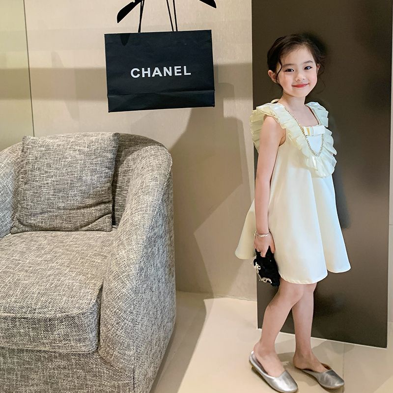 Đầm Công Chúa Không Tay Màu Sắc Trơn Thời Trang Mùa Hè Cho Bé Gái