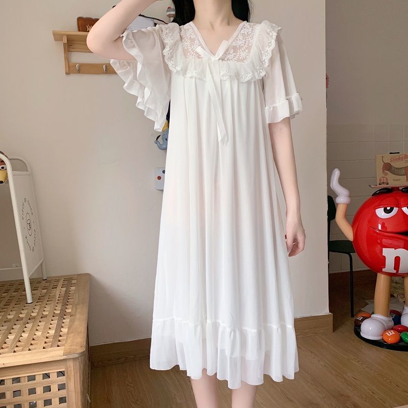 Hàng Mới Về Đầm Ngủ Dáng Suông Mùa Hè 23 Influencer Phong Cách Công Chúa Ngọt Ngào Siêu Mát Mẻ Mặc Ngoài Trời Thời Trang Mùa Hè Mới Cho Nữ