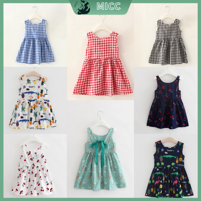 Đầm Công Chúa Mùa Hè Bằng Cotton Cho Bé Gái 1-5 Tuổi