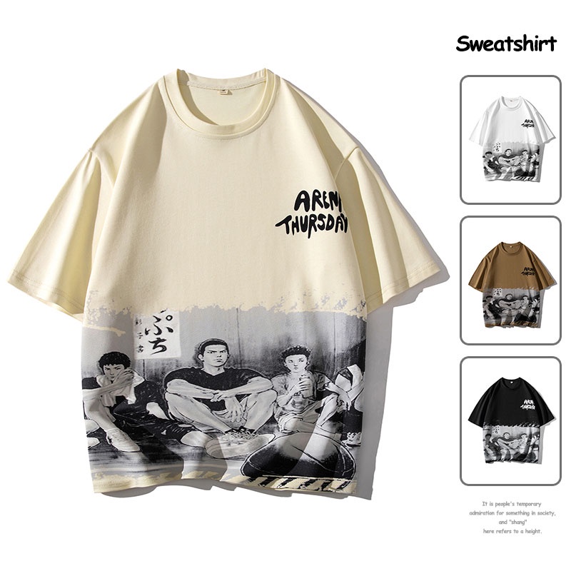 Áo Thun Ngắn Tay Dáng Rộng In Hình Giản Dị Thời Trang Dành Cho Nam