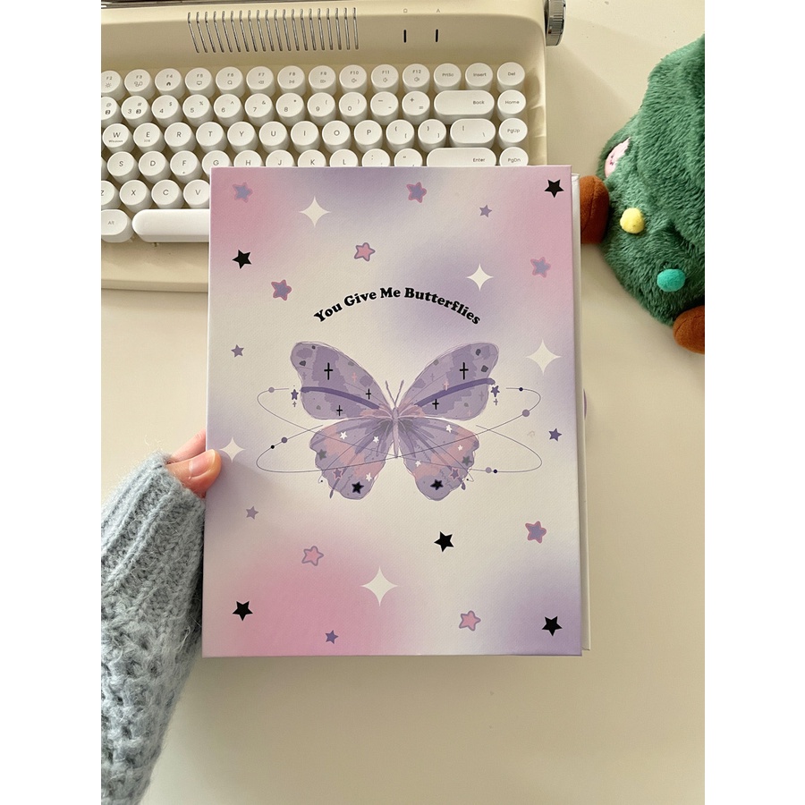 Album Ảnh Polaroid Khổ A5 Hình Bướm Tím Phong Cách Hàn Quốc