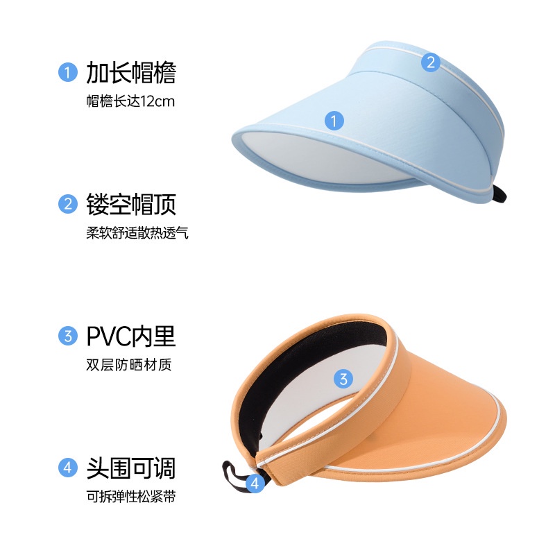 Mũ Rộng Vành Hở Chóp Che Nắng Thời Trang Mùa Hè Cho Nữ