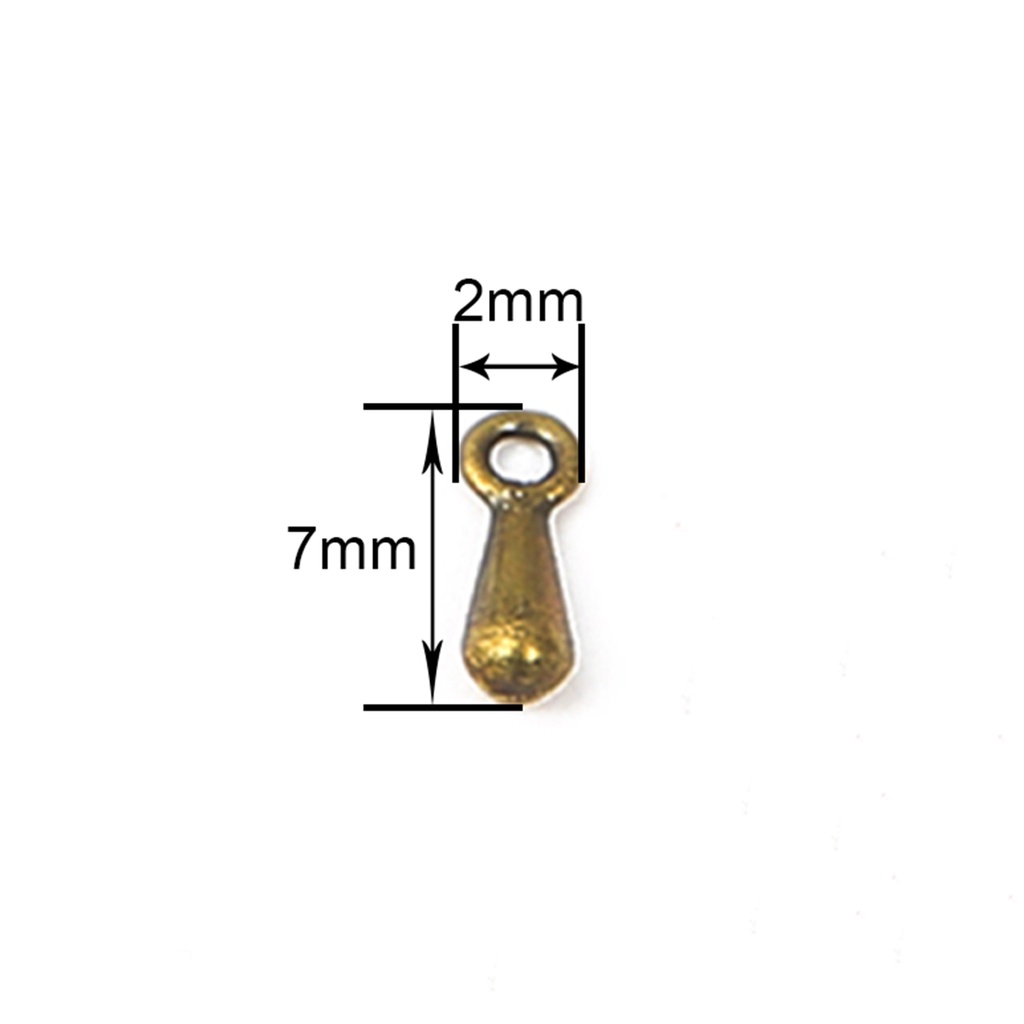 Set 100 Mặt Dây Chuyền Hình Giọt Nước 2X7mm Bằng Hợp Kim Làm Trang Sức Thủ Công diy