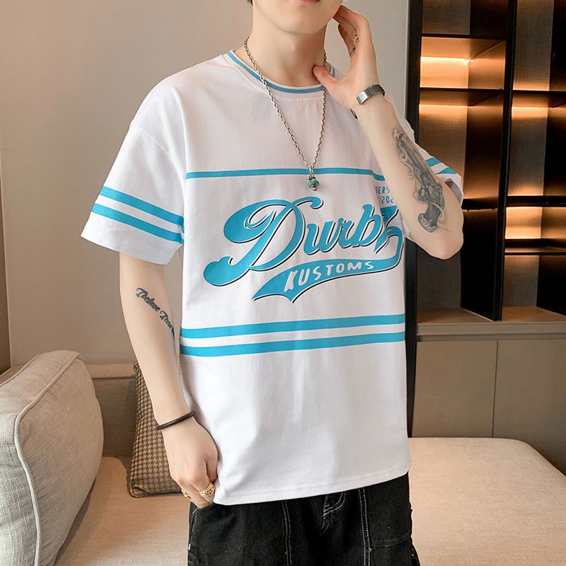 Áo Thun Tay Ngắn Cổ Tròn Chất Liệu Lụa Lạnh Mỏng Nhanh Khô Thời Trang Mùa Hè Cho Nam