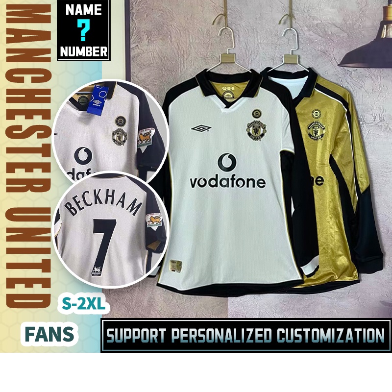 Áo Bóng Đá Dài Tay Hai Mặt Manchester United 2001-02 Size S-2XL