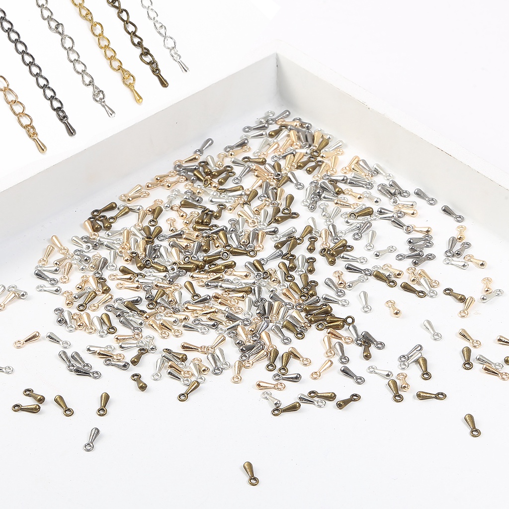 Set 100 Mặt Dây Chuyền Hình Giọt Nước 2X7mm Bằng Hợp Kim Làm Trang Sức Thủ Công diy