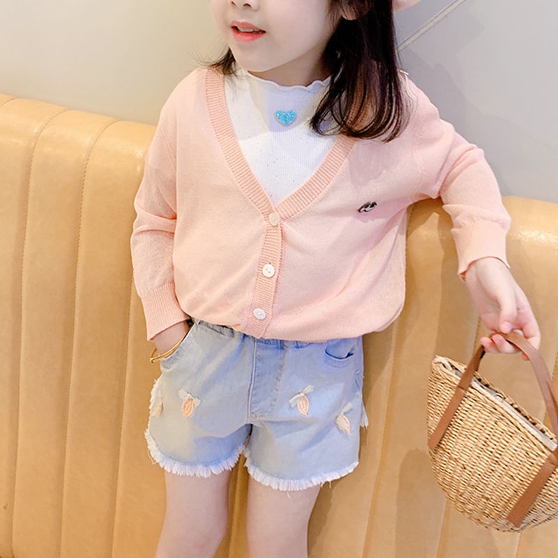[Phong Cách Mới Đặc Biệt Offer] Quần Short Jean Nhỏ Phong Cách Mới Cho Bé Gái Mặc Ngoài Trời