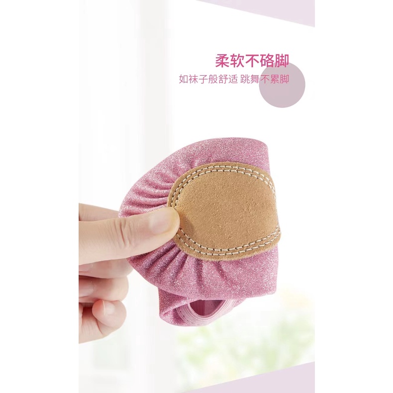 Giày Múa Ba Lê Đế Mềm Đính Kim Tuyến Lấp Lánh Size 22-40 Phong Cách Hàn Quốc Cho Bé Gái