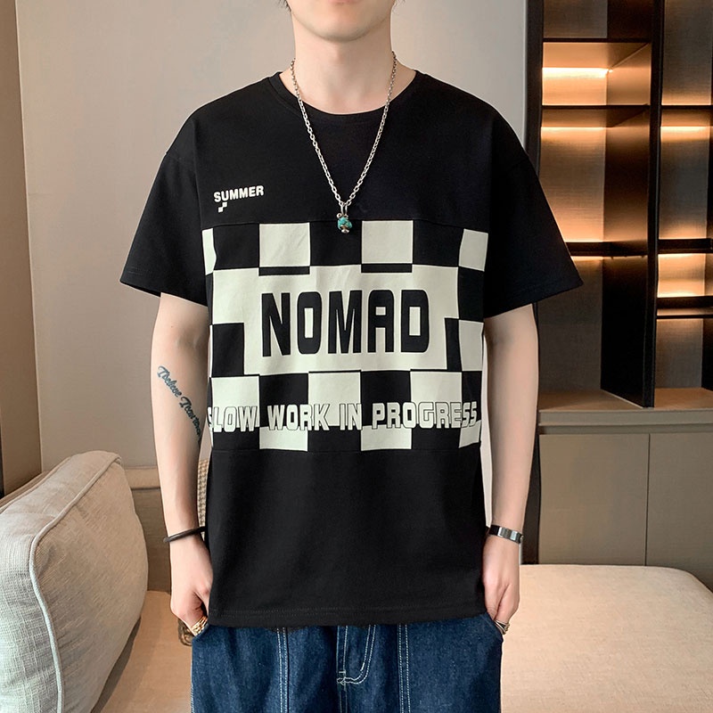 Áo Thun Lụa Lạnh Mỏng Tay Lửng Cổ Tròn Nhanh Khô Thời Trang Mùa Hè Cho Nam