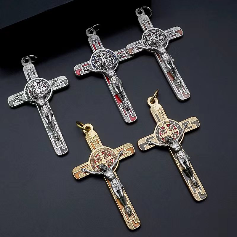 Cơ đốc giáo Cơ đốc giáo St. Benedict Vòng cổ chữ thập Màu tráng men Nhập khẩu từ Ý Sản phẩm thủ công Quà lưu niệm ĐẬU Ý Bảo vệ thẻ Mặt dây chuyền cầu nguyện Mặt dây chuyền châu Âu và Mỹ Trang sức tôn giáo Thanh quà tặng lễ rửa tội Đức tin Mitzvah