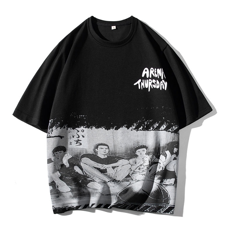 Áo Thun Ngắn Tay Dáng Rộng In Hình Giản Dị Thời Trang Dành Cho Nam