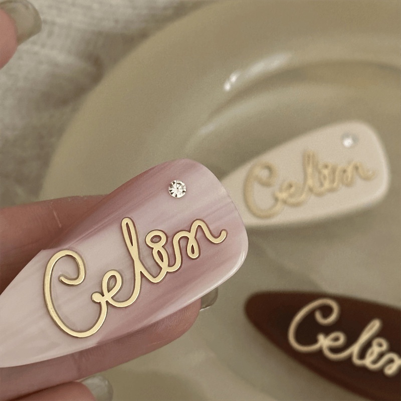 Kẹp Tóc Họa Tiết Chữ Phong Cách Retro Thời Trang